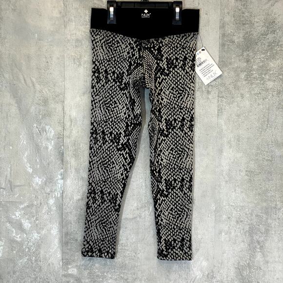 NUX Women's Black-White Snake Print Vesper Pull-On Capri Leggings SZ S - Picture 1 of 9